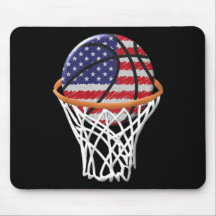Kids 4th Of July Bysketbyll Usa Flag Kids Youth Bo Mouse Mat