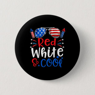 Kids 4th Of July Red White And Cool Patriotic Boys 6 Cm Round Badge