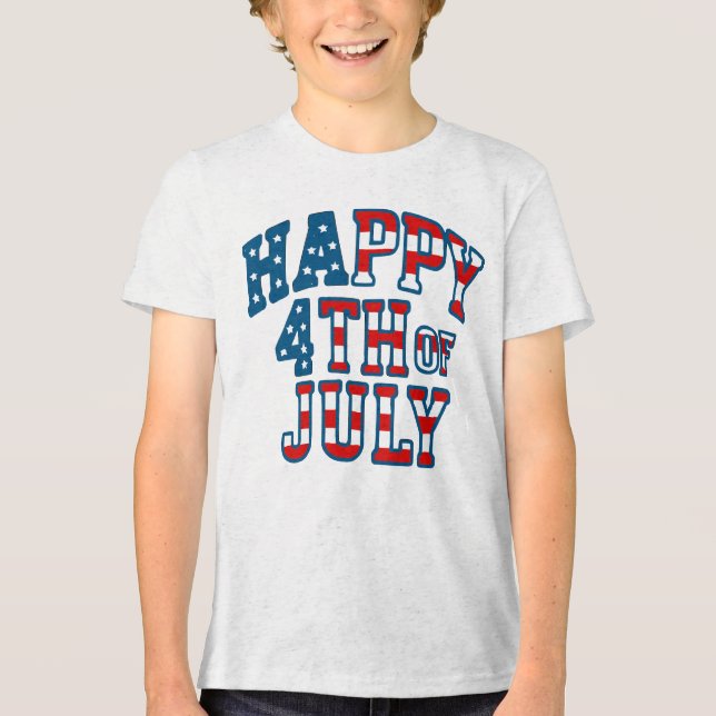 Kids 4th of July Tri-Blend Shirt (Front)