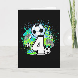 Kids 4th Soccer Birthday Party 4 Year Old Soccer P Card