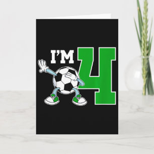 Kids 4th Soccer Birthday Party Four Year Old Socce Card