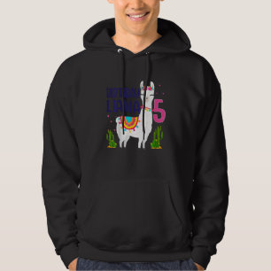 Kids 5 Year Birthday Llama Party Family 5 Year Old Hoodie