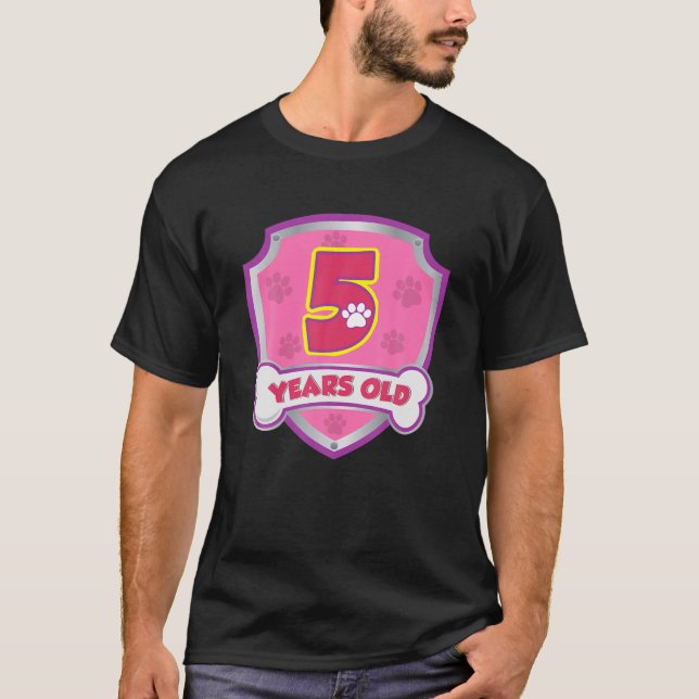Kids 5 Year Old 5Th Birthday Patrol Party Boys Gir T-Shirt (Front)
