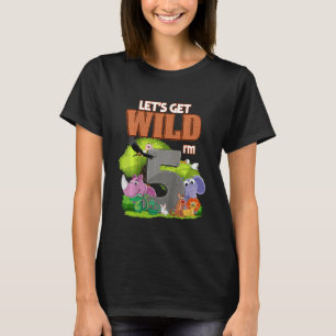 Kids 5 Year Old 5th Birthday Zoo Animal Safari Jun T-Shirt
