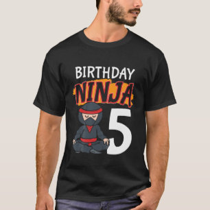 Kids 5 Year Old 5Th Ninja Birthday Boys Party Mart T-Shirt