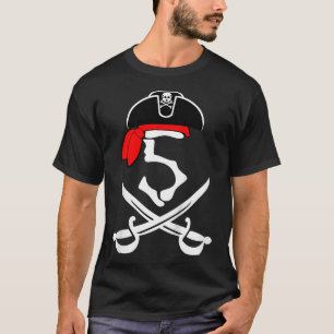 Kids 5 Year Old 5Th Pirate Sword Birthday Party  T-Shirt
