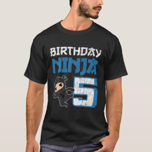 Kids 5 Year Old Birthday Apparel Ninja Boys Funny T-Shirt