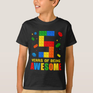 Kids 5 year old birthday boy being awesome T-Shirt
