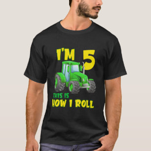 Kids 5 Year Old Birthday Boy Tractor Tractor 5Th B T-Shirt