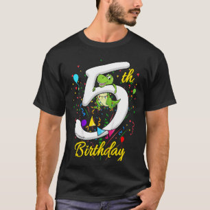 Kids 5 Year Old Boys Fifth Bday Rex 5th Birthday D T-Shirt