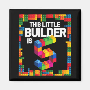 Kids 5 Year Old Building Blocks Birthday Brick 5t Magnet