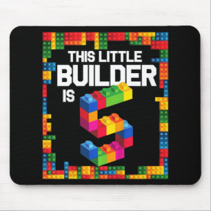 Kids 5 Year Old Building Blocks Birthday  Brick 5t Mouse Mat