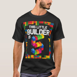 Kids 5 Year Old Building Blocks Birthday  Brick 5t T-Shirt