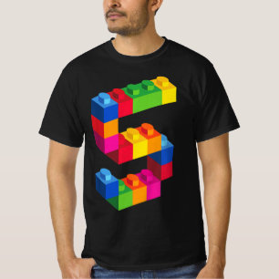Kids 5 Year Old Building Blocks Birthday Bricks 5 T-Shirt