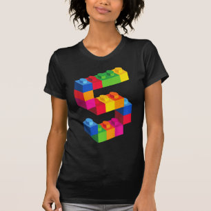 Kids 5 Year Old Building Blocks Birthday  Bricks 5 T-Shirt