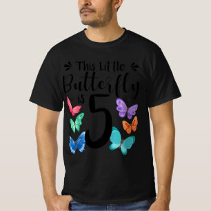 Kids 5 Year Old Butterfly Birthday Girls 5th Girl T-Shirt