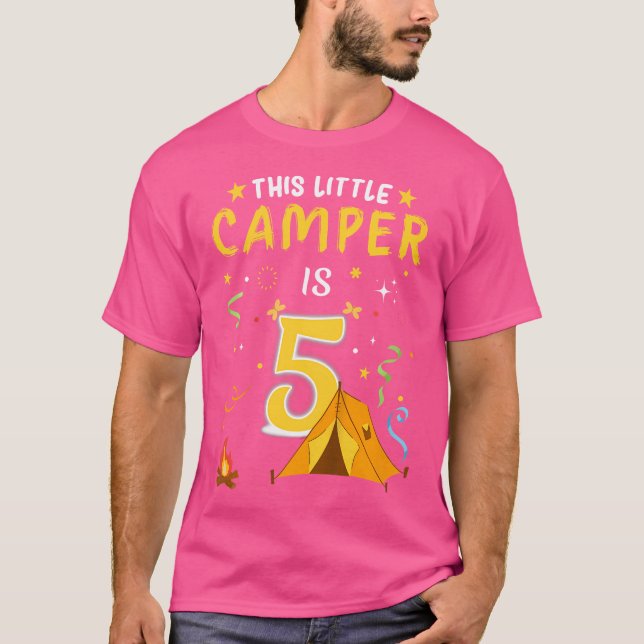 Kids 5 Year Old Camper Kids 5Th Birthday Camping C T-Shirt (Front)