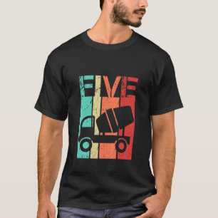 Kids 5 Year Old Construction Truck Birthday 5Th Bi T-Shirt