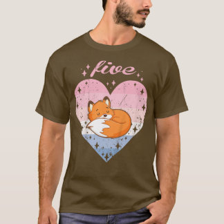 Kids 5 Year Old Cute Fo Birthday Girl 5th Bday519  T-Shirt