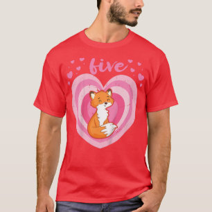 Kids 5 Year Old Cute Fo Birthday Girl 5th Bday T-Shirt