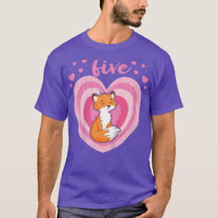 Kids 5 Year Old Cute Fo Birthday Girl 5th Bday T-Shirt