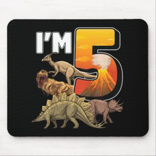 Kids 5 Year Old dinosaurs birthday 5th Party paleo Mouse Mat