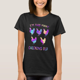 Kids 5 Year Old Farmer Boy Girl Chicken Tie Dye T-Shirt