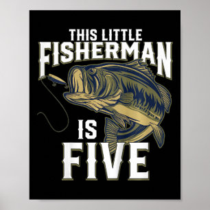 Kids 5 Year Old Fishing Birthday Party Fisherman 5 Poster
