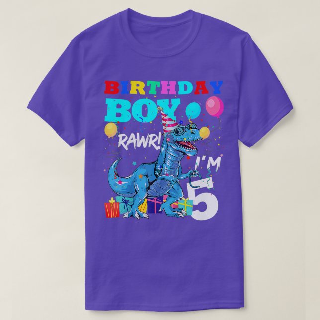 Kids 5 Year Old Gift 5th Birthday Boy 5th Birthday T-Shirt (Design Front)