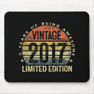 Kids 5 Year Old Gifts Vintage 2017 Limited Edition Mouse Mat