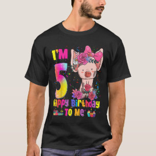 Kids 5 Year Old Girl Awesome Princess Cute Pig 5 T-Shirt