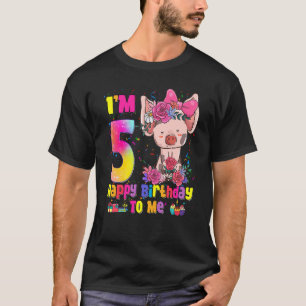 Kids 5 Year Old Girl Awesome Princess Cute Pig 5t T-Shirt