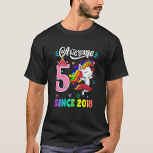 Kids 5 Year Old Girls Dabbing Unicorn Awesome Sinc T-Shirt