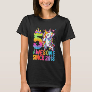 Kids 5 Year Old Girls Dabbing Unicorn Awesome Sinc T-Shirt