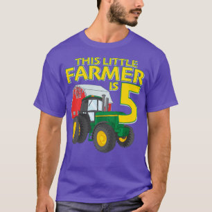 Kids 5 Year Old Green Farm Tractor Birthday 5th T-Shirt