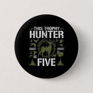 Kids 5 Year Old Hunting Birthday Party Duck Deer H 6 Cm Round Badge