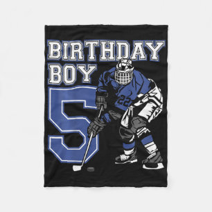 Kids 5 Year Old Ice Hockey Themed Birthday Party 5 Fleece Blanket