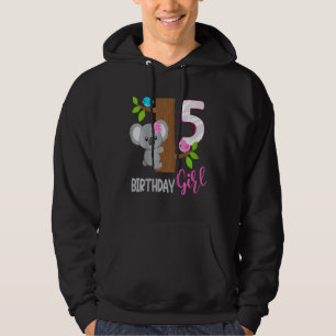 Kids 5 Year Old Koala Birthday Koalafied Girl 5th  Hoodie