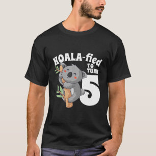 Kids 5 Year Old Koala Birthday Koalafied Girl Cute T-Shirt