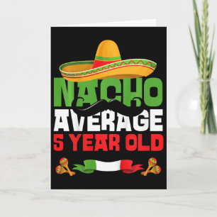 Kids 5 Year Old Mexican Fiesta 5th Birthday Party  Card