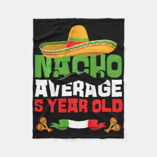 Kids 5 Year Old Mexican Fiesta 5th Birthday Party  Fleece Blanket