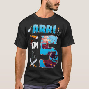 Kids 5 Year Old Pirate Bday Party 5th Birthday ARR T-Shirt