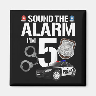 Kids 5 Year Old Police Birthday Officer Cop Car 5t Magnet