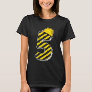 Kids 5 Years Boys Five Construction Party 5th Birt T-Shirt
