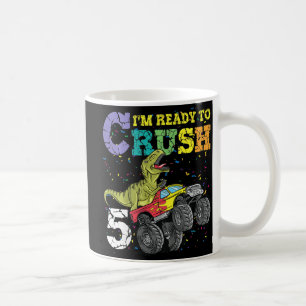 Kids 5 Years Old 5th Birthday Dinosaur Trex boy g Coffee Mug