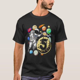 Kids 5 Years Old Birthday Boy  Astronaut 5th Birth T-Shirt