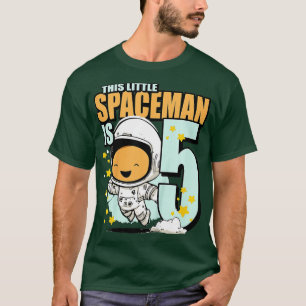 Kids 5 Years Old Birthday Boy Astronaut 5th Birthd T-Shirt