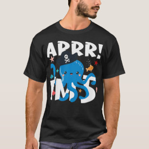 Kids 5 Years Old Birthday Cute Octopus Pirate Boy T-Shirt