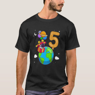 Kids 5 Years Old Birthday Little Astronaut 5th Bir T-Shirt