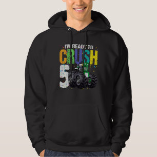Kids 5 Years Old Boy 5th Birthday Monster Truck Hoodie